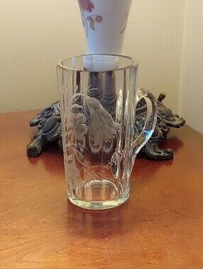1900s Marienbad Glass Etched Spa & Beverage Glass Mug LIKE NEW